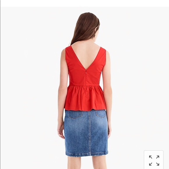 J Crew Sleeveless Peplum Top in Cotton Poplin Size 2 - Picture 2 of 5